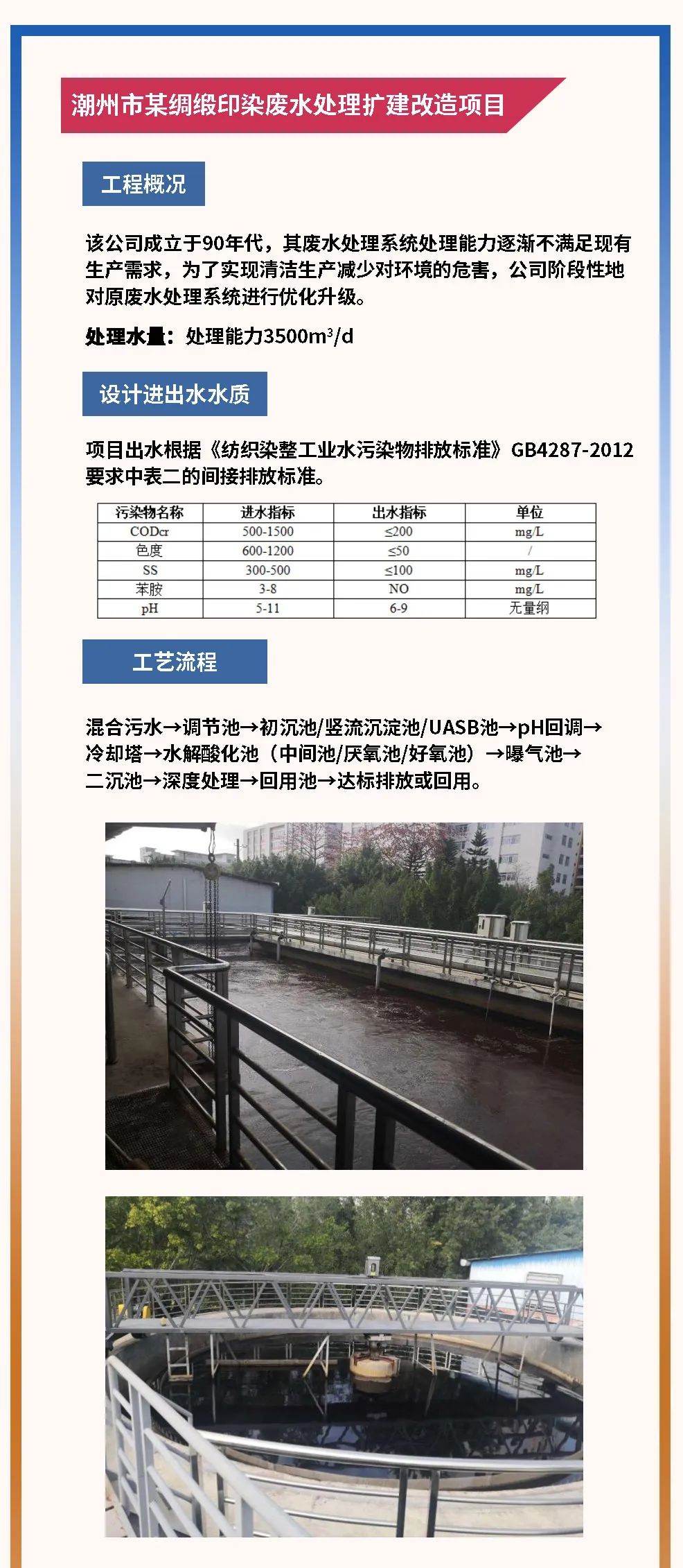 潮州某綢緞印染廢水處理擴建改造項目